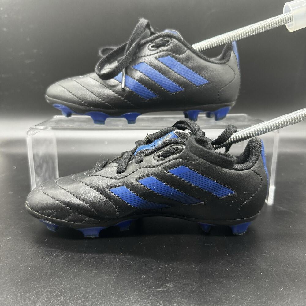 Adidas Goletto VIII FG J Black Blue Kids Youth Size 11K Soccer Cleats GX6906
